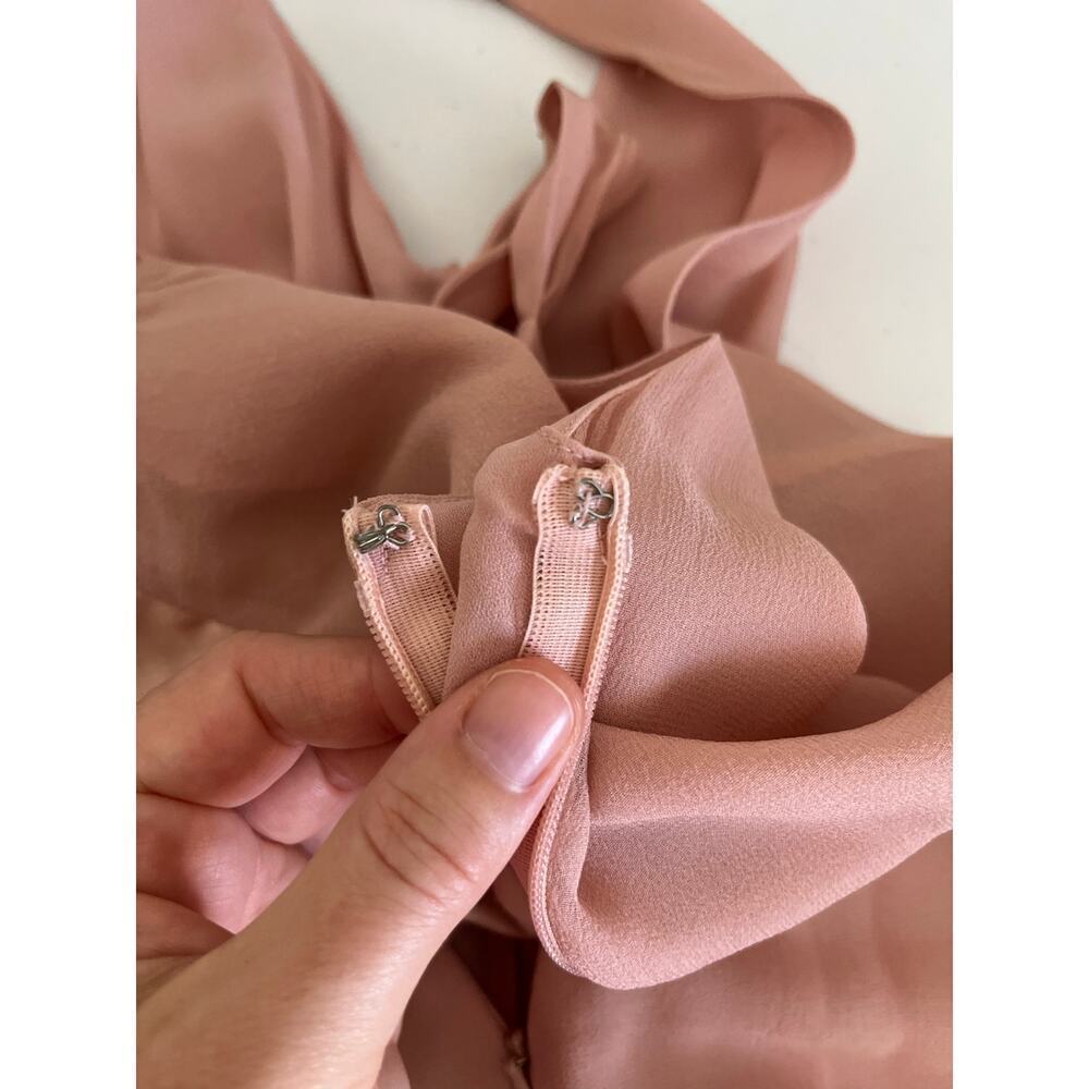 Ethereal Y2K 100% Silk Fairy Romantic Babydoll Formal Midi Dress Pink Small - Picture 9 of 13